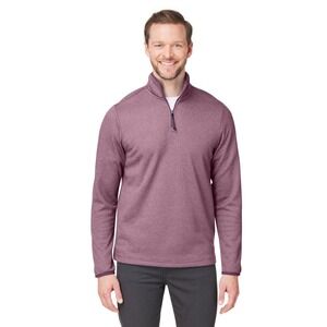 CORE365 Mens Quarter Zip Fleece Lined Pullover Burgundy Heather Medium